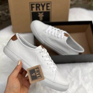 new FRYE White GENUINE Leather Gia Sneakers 253